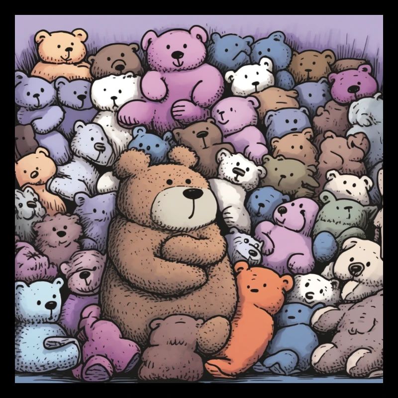 Comic style teddy bears