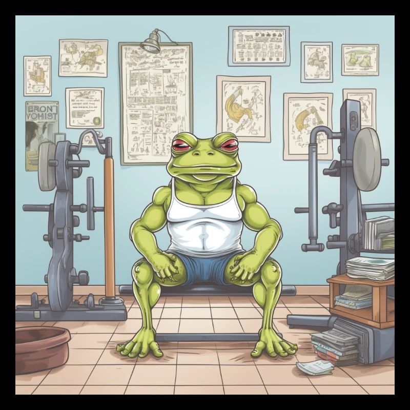 Comic style gym frog