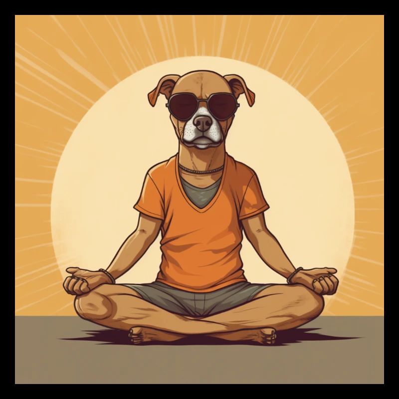Yoga Dog 2 Comic Style