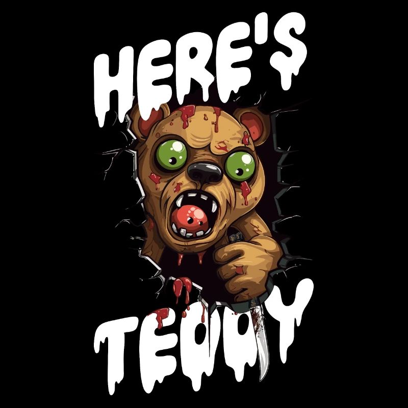 Zombie Teddy Halloween Monster Horror Messer