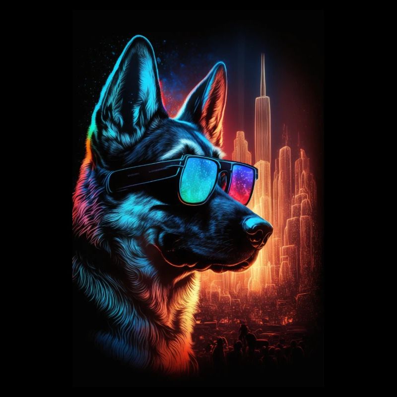 Sunglasses Neon German Shepherd