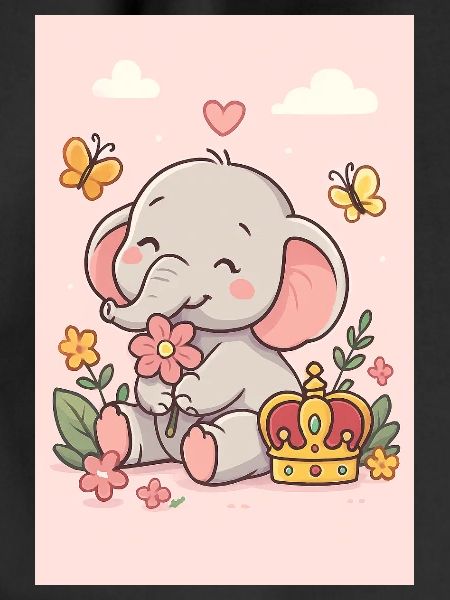 Pastel Elephant Crowned