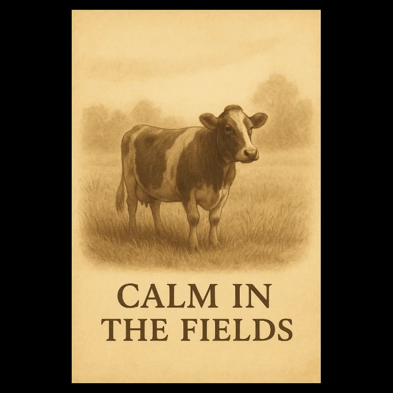 Vache vintage Calm in the Fields