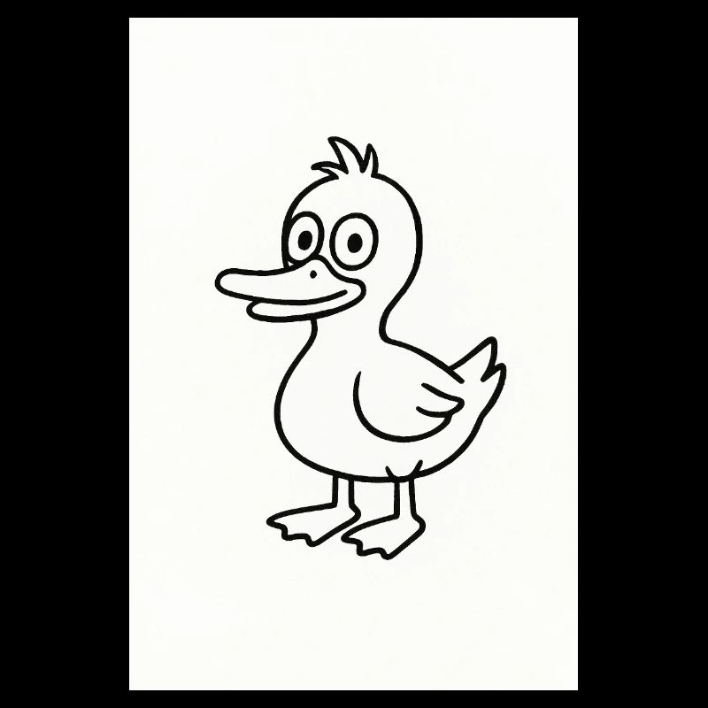 Whimsical Duck Line Sketch