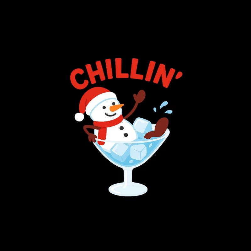 Chillin' Snowman Cocktail Winter Design