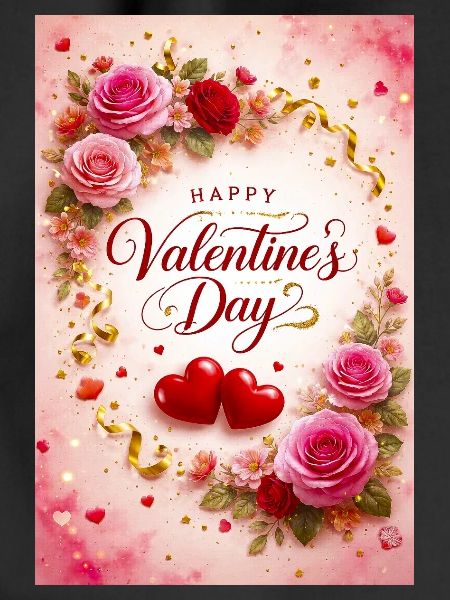 Valentine's Love Roses with Hearts