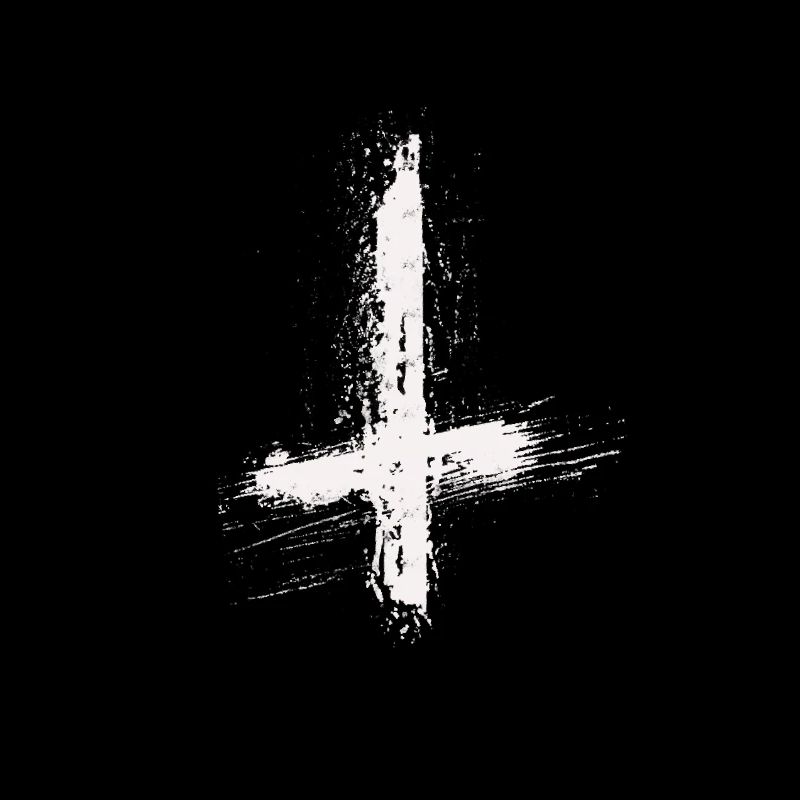 Inverted cross drawn white