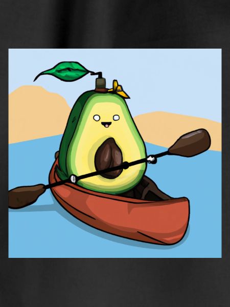 Avocado paddling in kayak