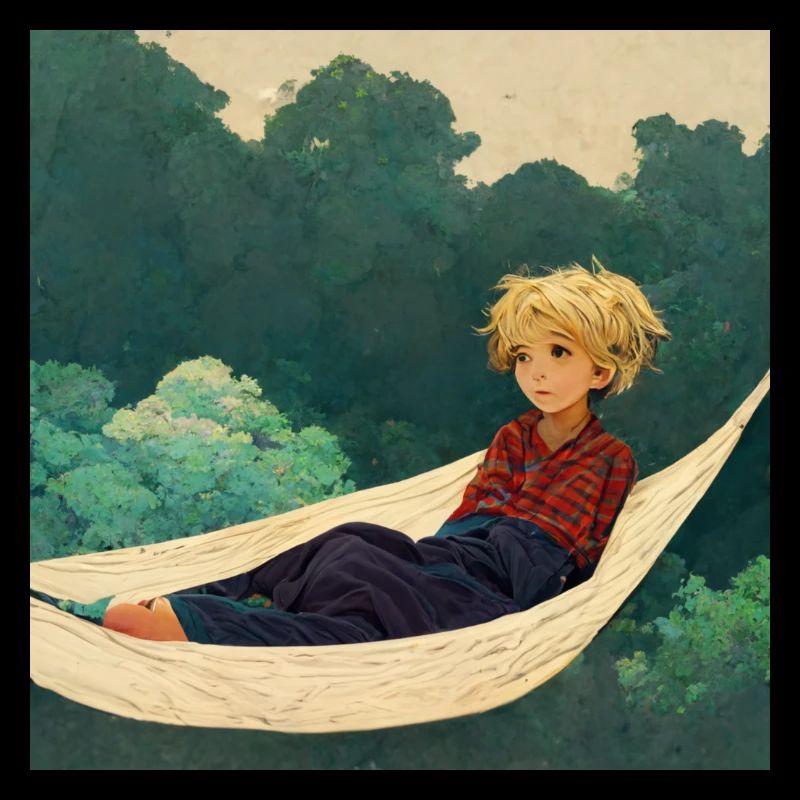 Boy in a hammock