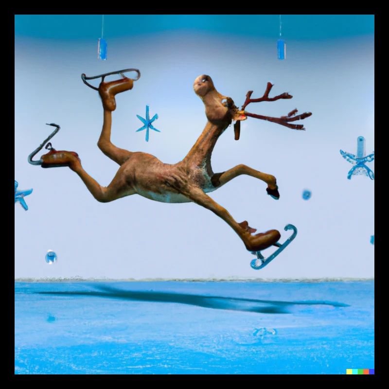 Rudolph auf Schlittschuhen