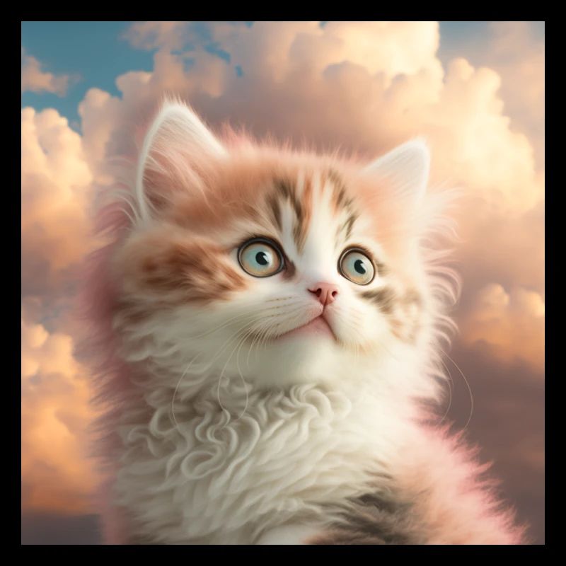 Fluffy kitten, soft cat critter