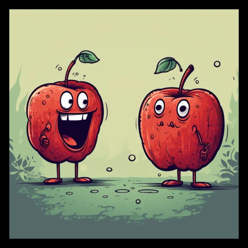 Comic style apples