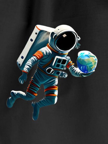 Astronaut with planets