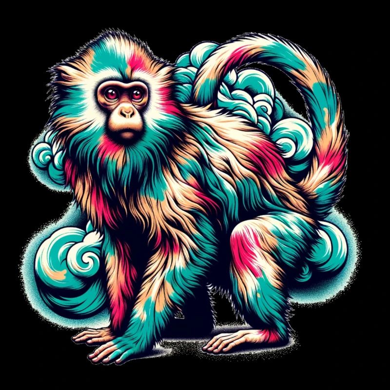 Psychedelischer Affe