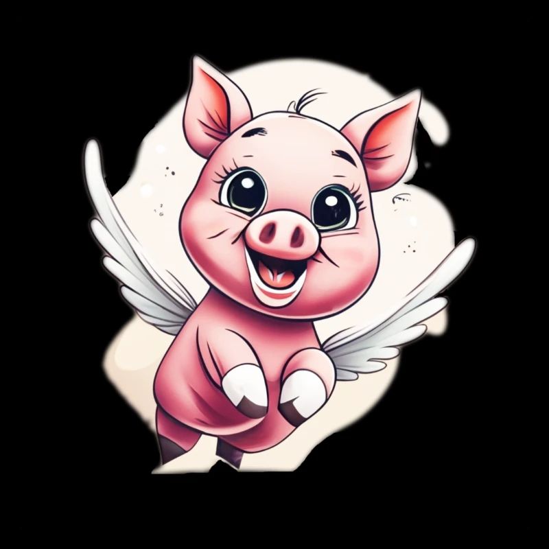 Fliegendes Schweinchen glücklich