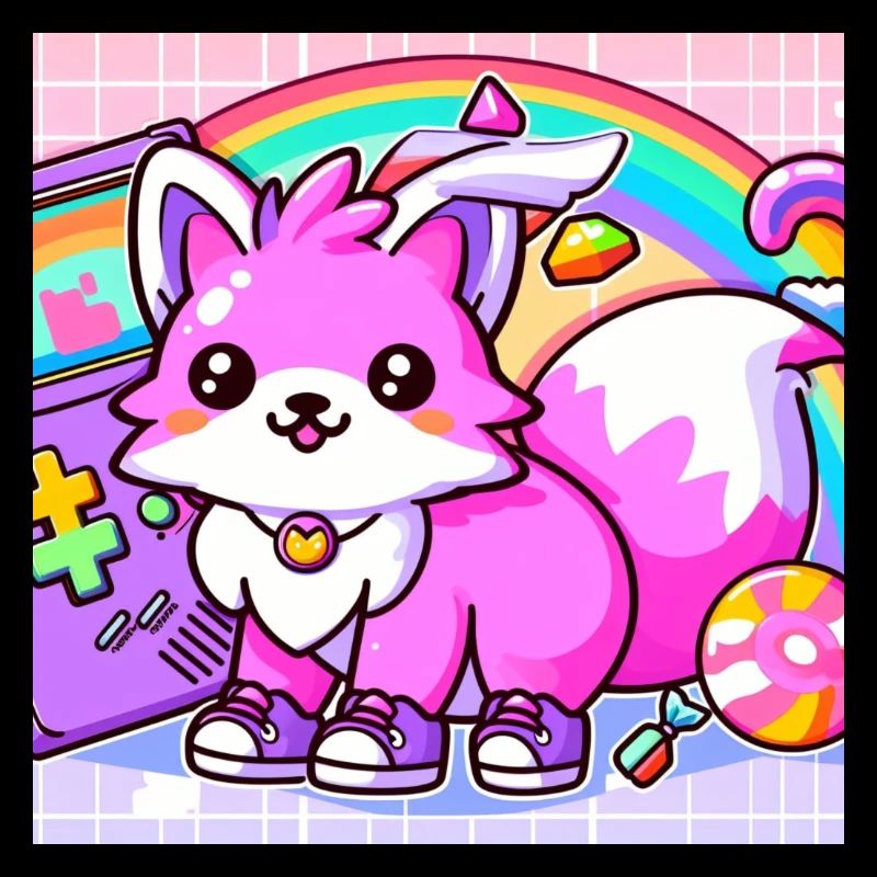 Kawaii Retro Gaming Fox