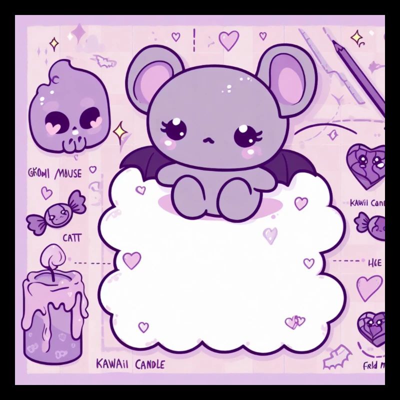 Kawaii pastel goth mouse