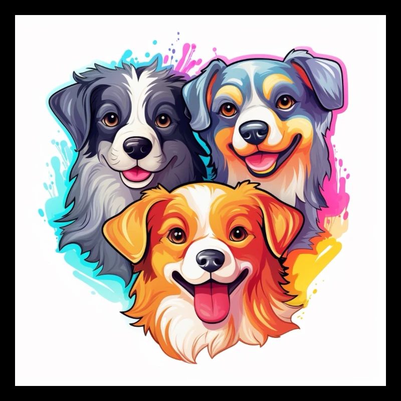 Three small dogs