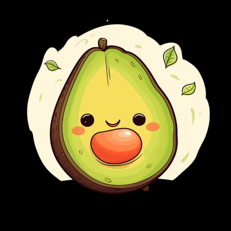 Avocat heureux avec noyau