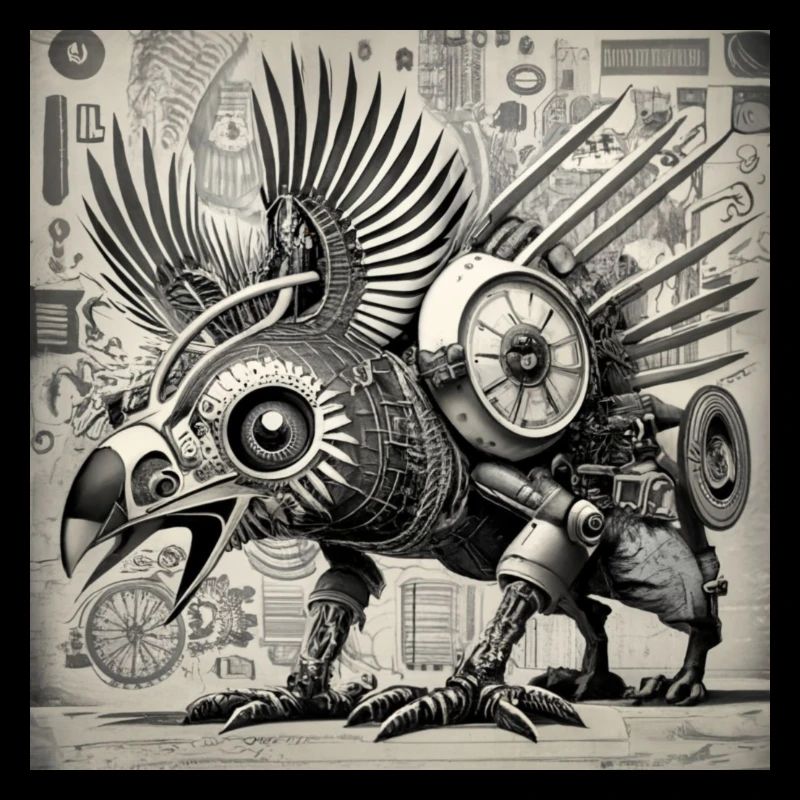 Cyborg im Phönix-Stil Steampunk Cyberpunk