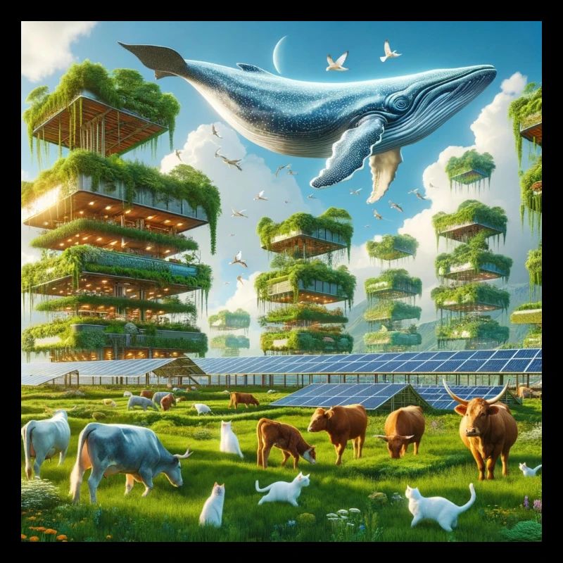Cattle & cats & a giant whale