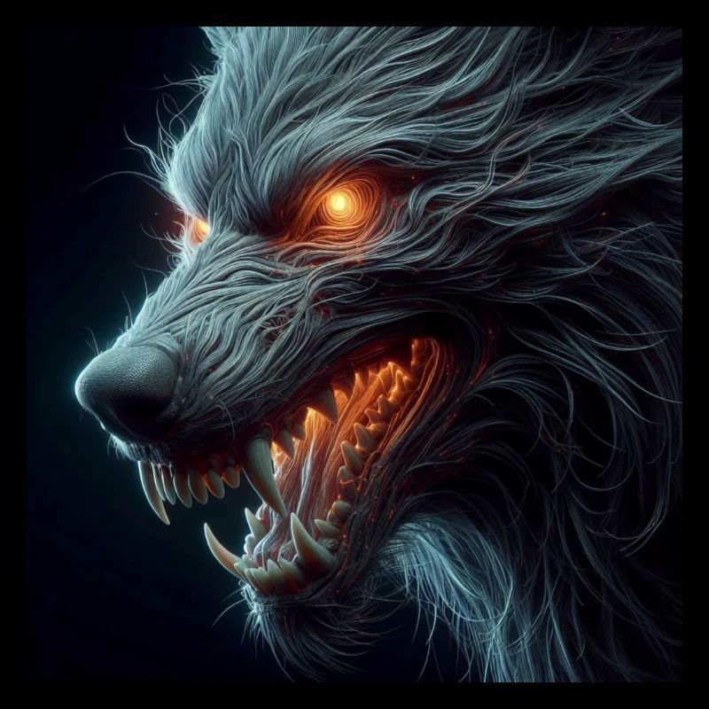 Loup Effrayant Dangereux Hyperréalisme 3D