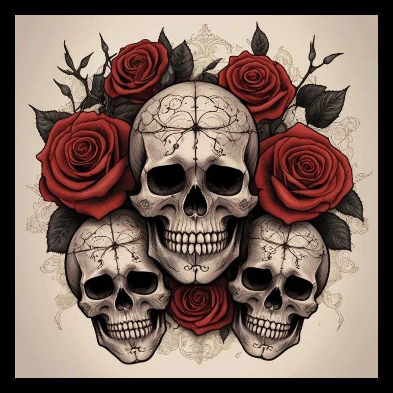 Crânes et roses Reallike Vision
