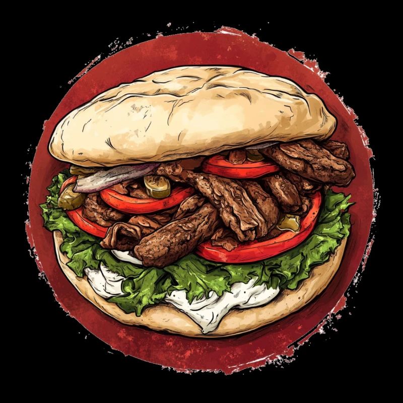 Hearty kebab with fresh ingredients