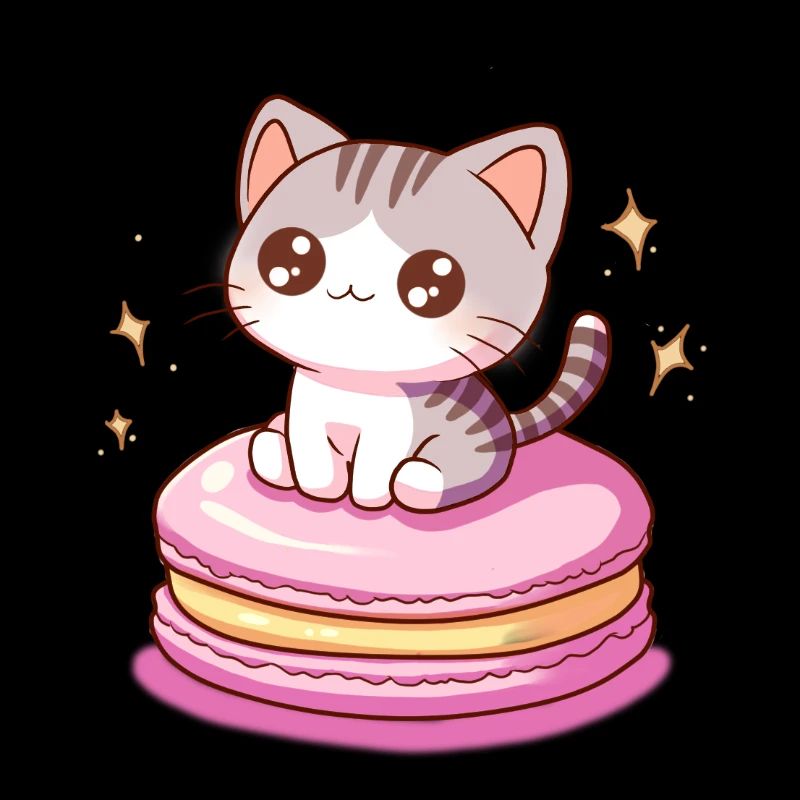chat macaron