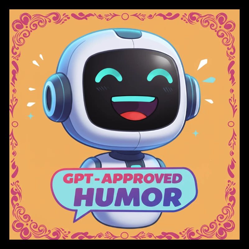 GPT-Approved Humor Bot - Cute AI Robot Design