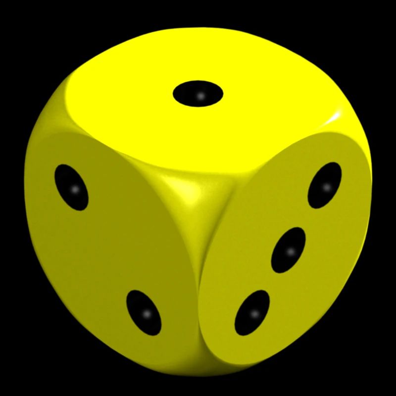 Dé jaune 1 2 3