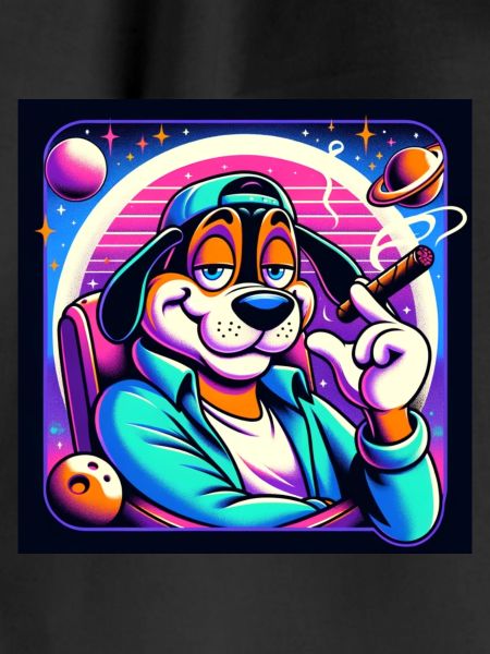 90s style smoking dog