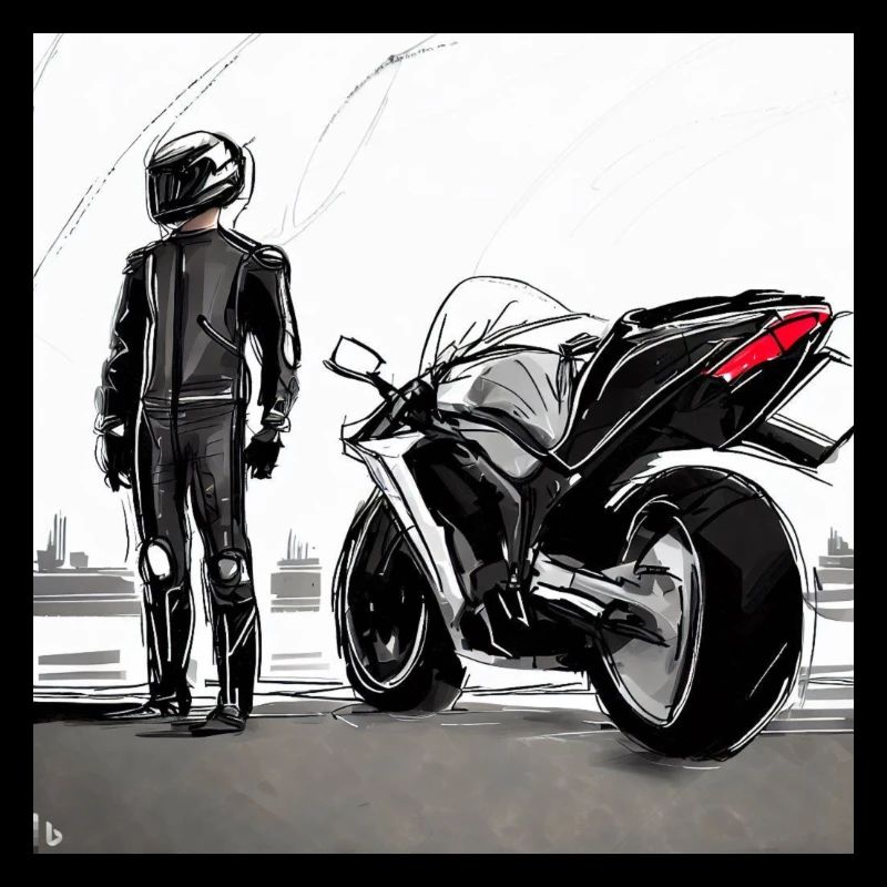 Motorcycle Pencil Drawing