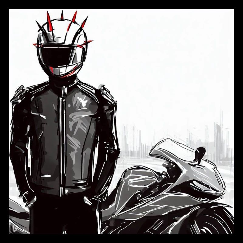 Dessin au crayon de moto