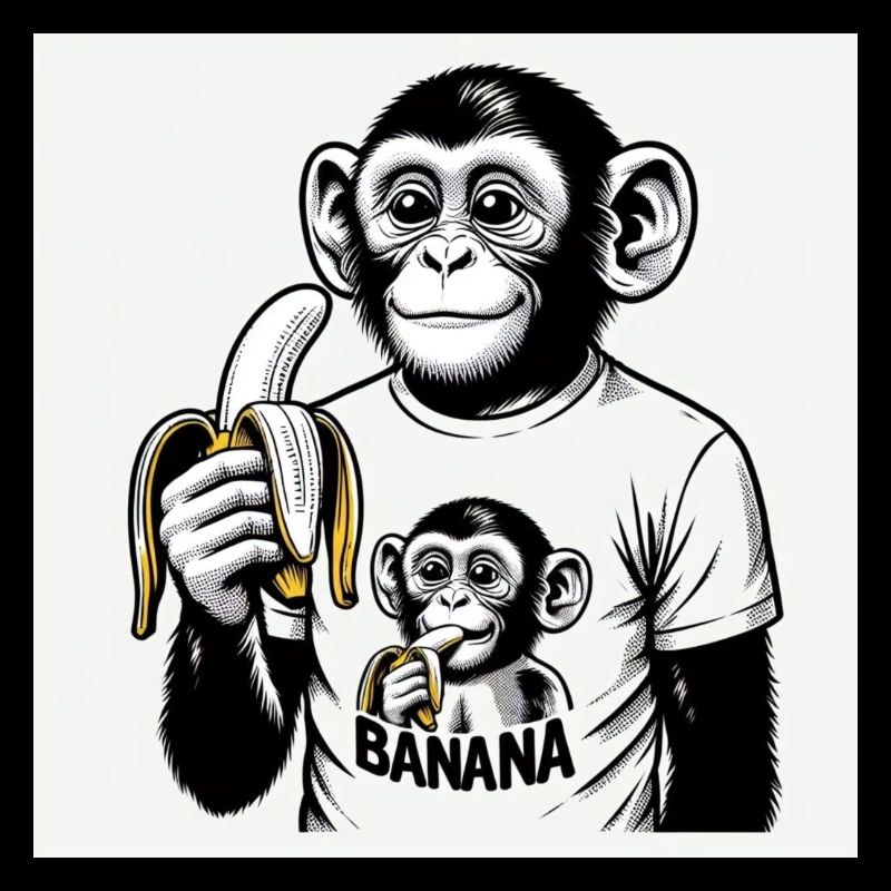 Un singe et sa banane