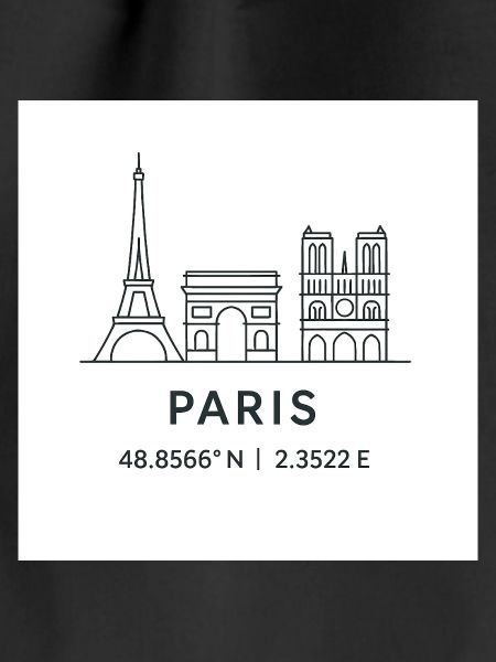Paris Line Art Silhouette Landmark