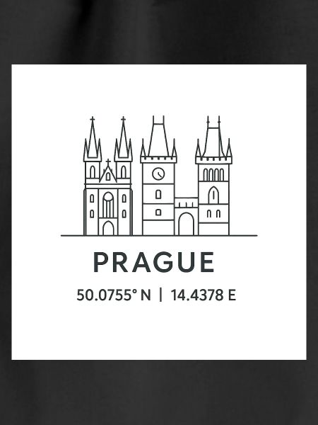 Prague Line Art Silhouette Landmark