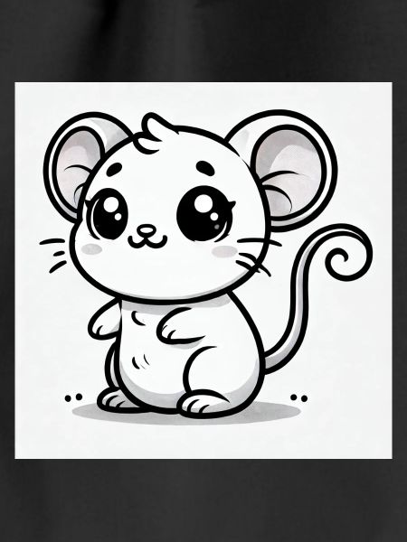 Kawaii Mouse Black White
