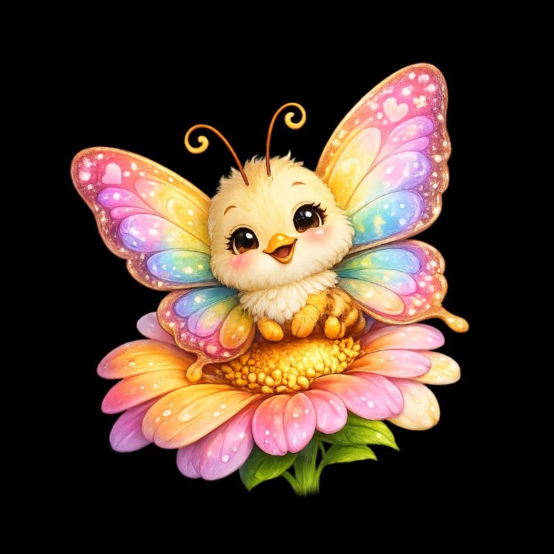 Glücklicher Schmetterling, der auf einer Blume ruht