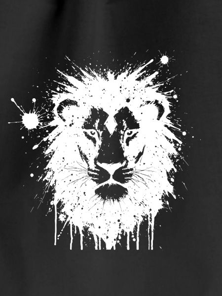 Lion in White Ink Drops