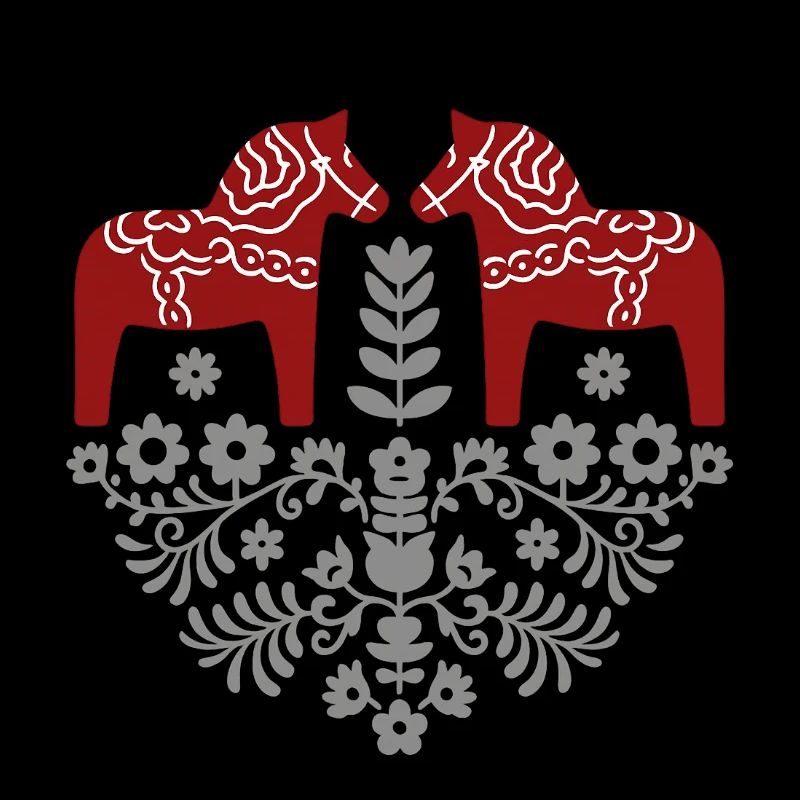 Dala Pferd – Skandinavische Folklore in Grau