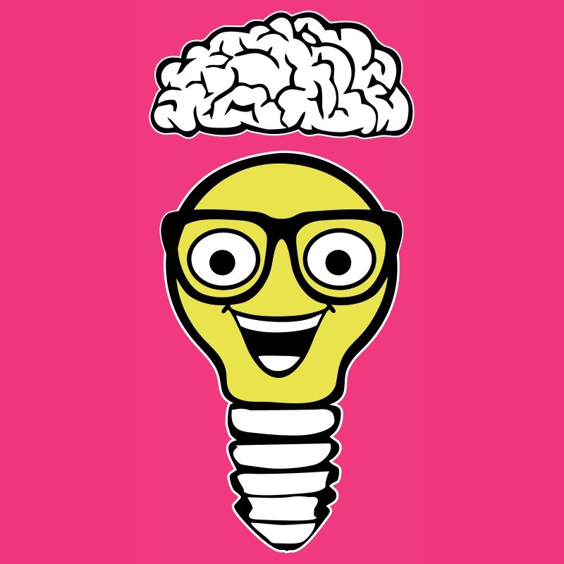 Nerd lightbulb and brain