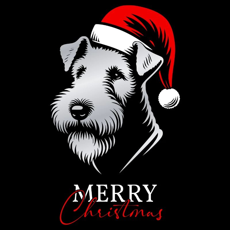 Airedale Terrier Merry Christmas, Hundekopf