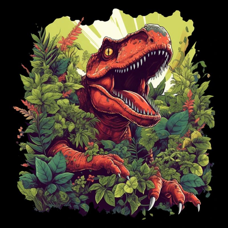 T-Rex with flowers/dinosaur design