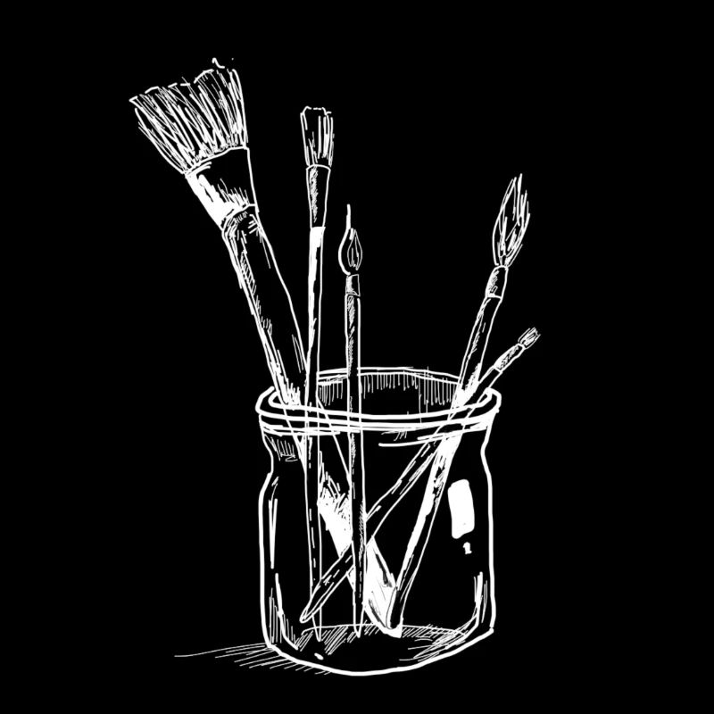 Brush in the glass