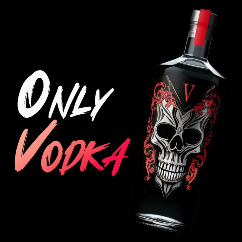 Only Vodka Alcohol Lover Skull