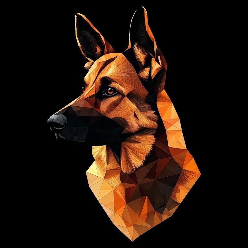 Deutscher Schäferhund Low Poly Design