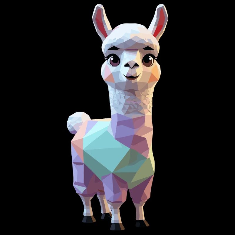 Süßes Polygon-Lama Alpaka