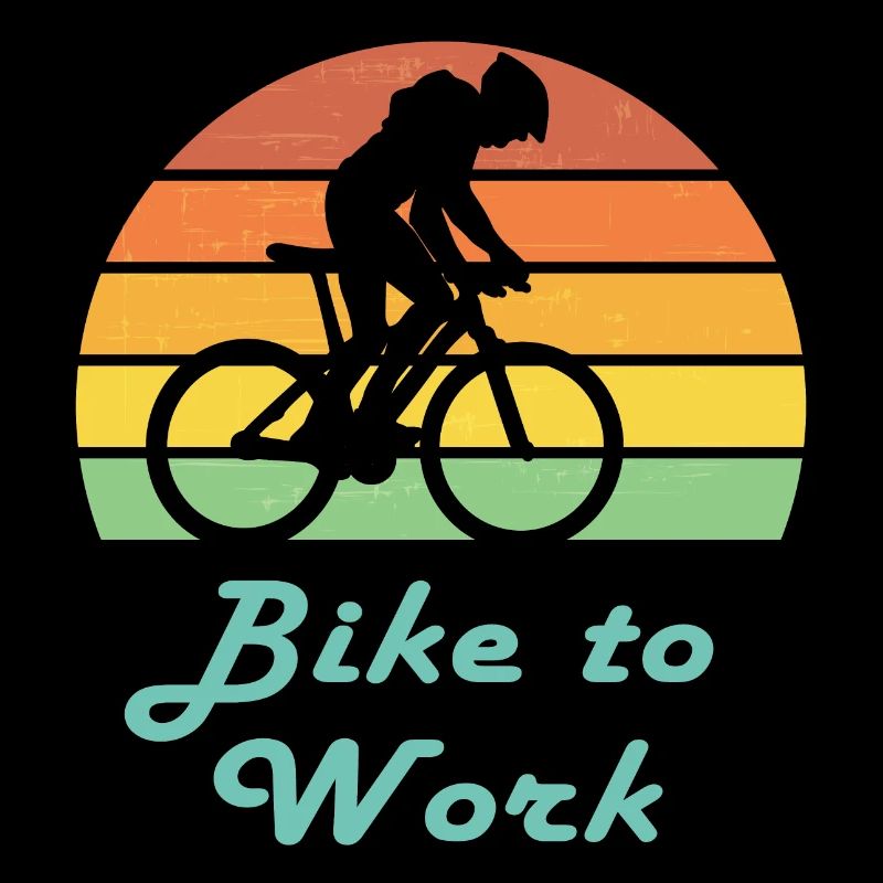 Bike to Work Retro Sunset Bicycle