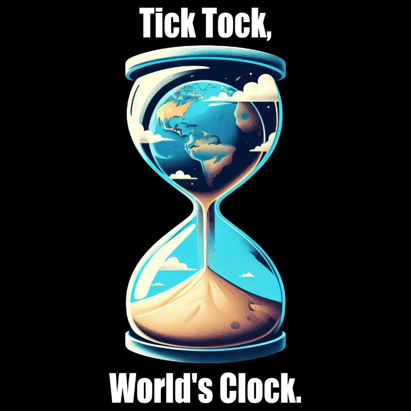 "Tick Tock, World's Clock" - Erde in Sanduhr